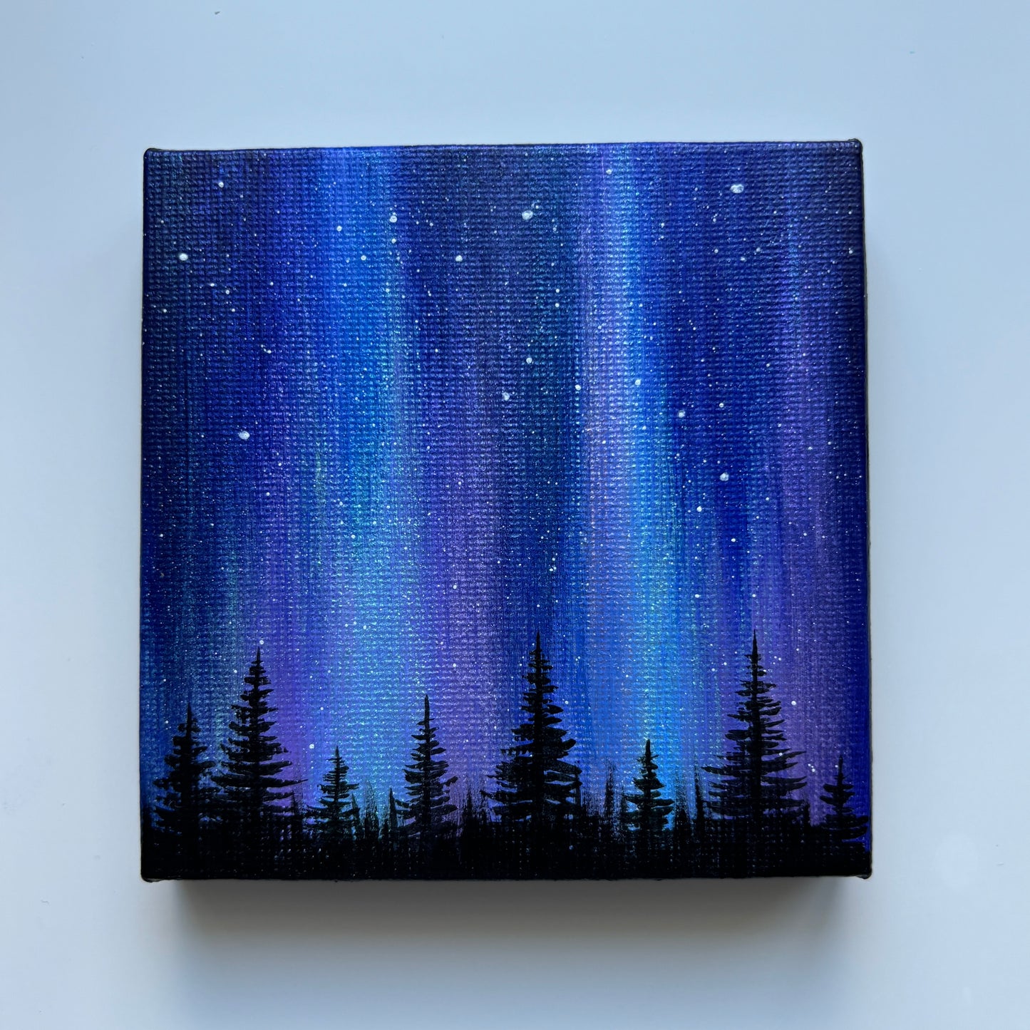 
                  
                    Turquoise Pink Northern Lights - Original Painting 4 x 4”
                  
                