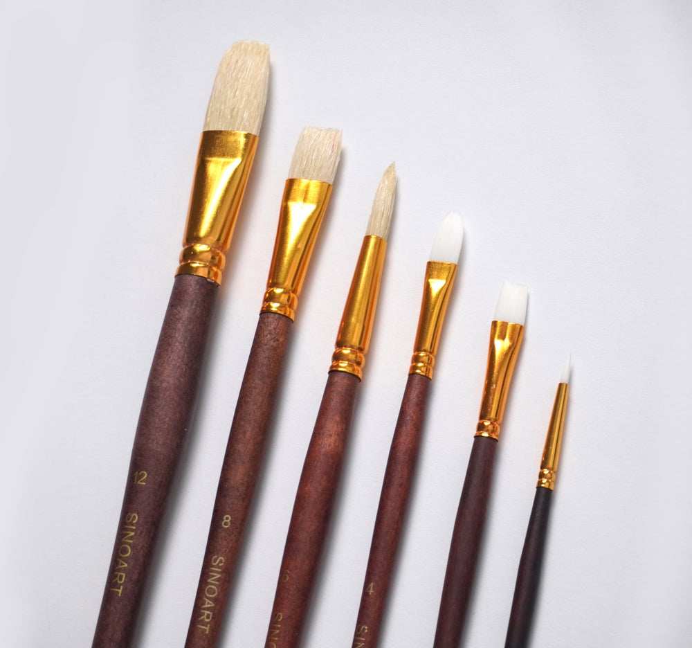 6 Pcs Wooden Pocket Brushes, Acrylic Brush Sets, Art Brushes, Handi